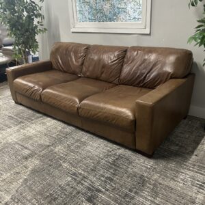 Brown Italian Leather Couch - Free Delivery