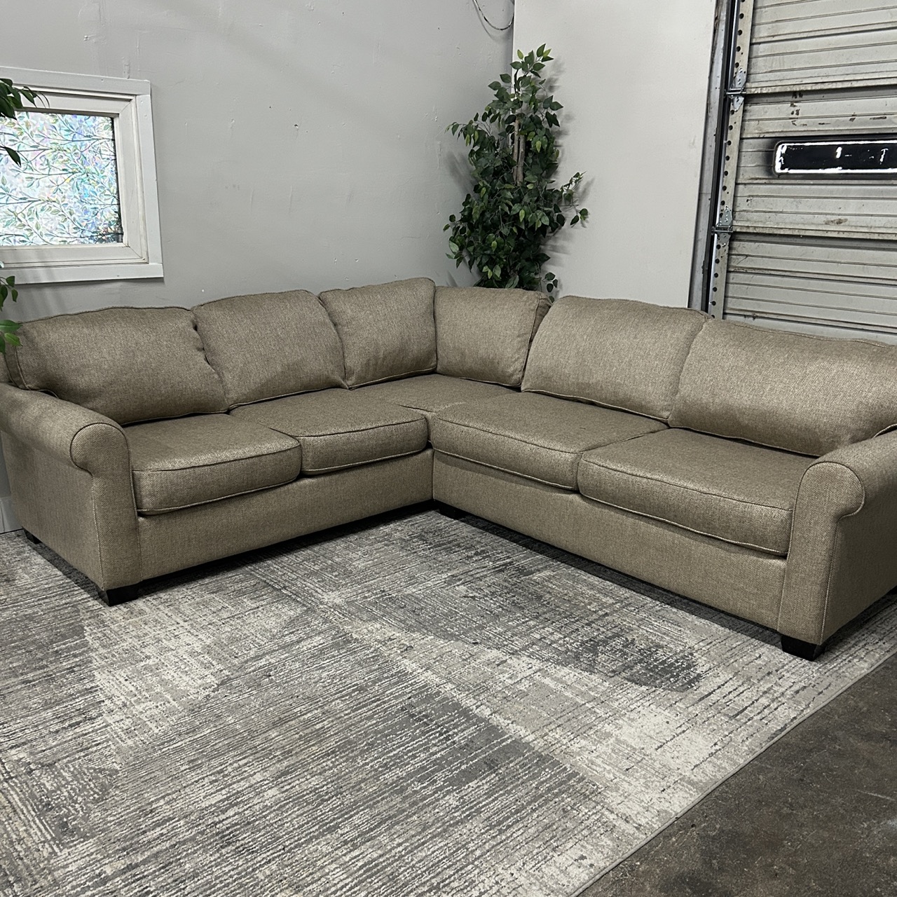 Gray Sectional L-Shape Couch | Free Delivery | CouchCycled of Fort Worth