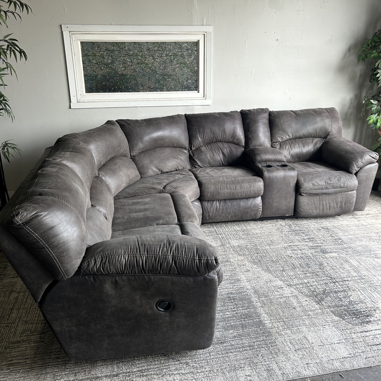 Gray Reclining Sectional Couch | CouchCycled of Fort Worth