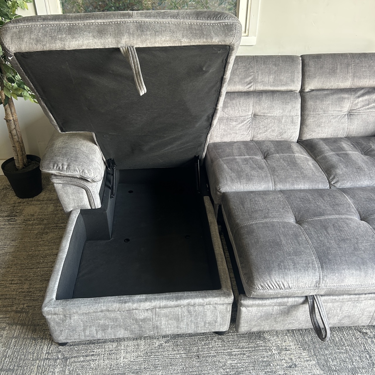 Gray Sectional w/ Storage - Image 7