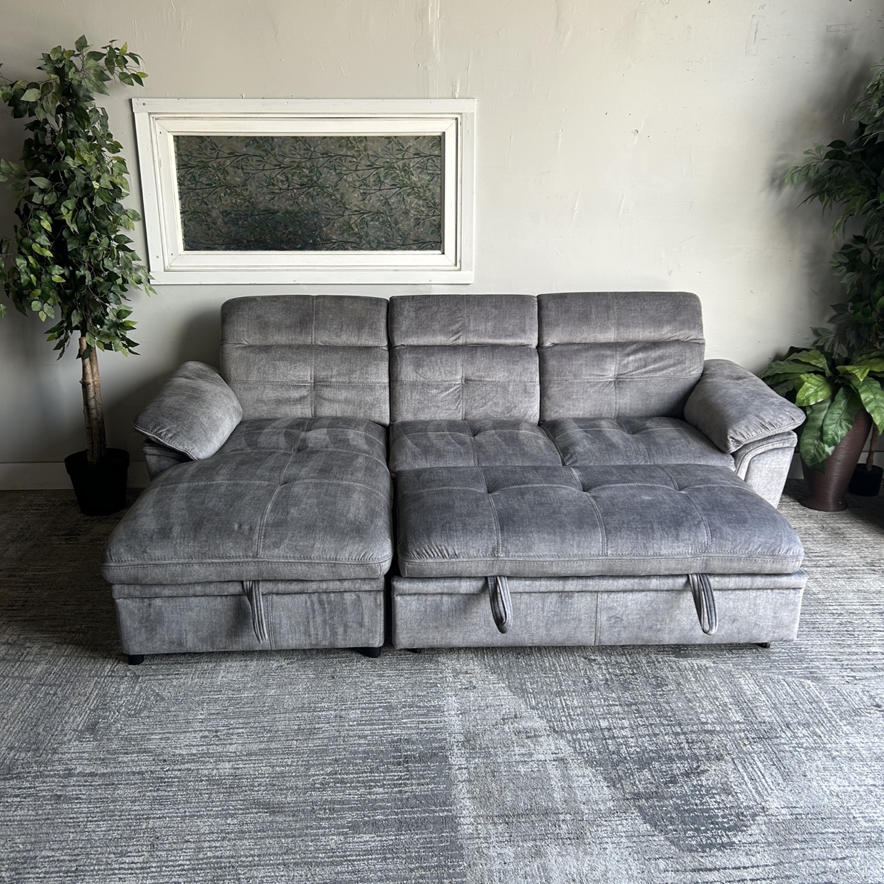 Gray Sectional w/ Storage