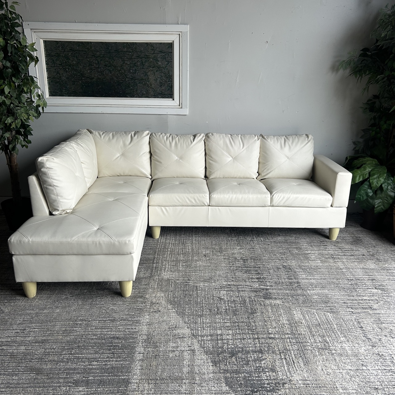 White Leather Sectional - Image 12