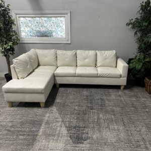 White Leather Sectional