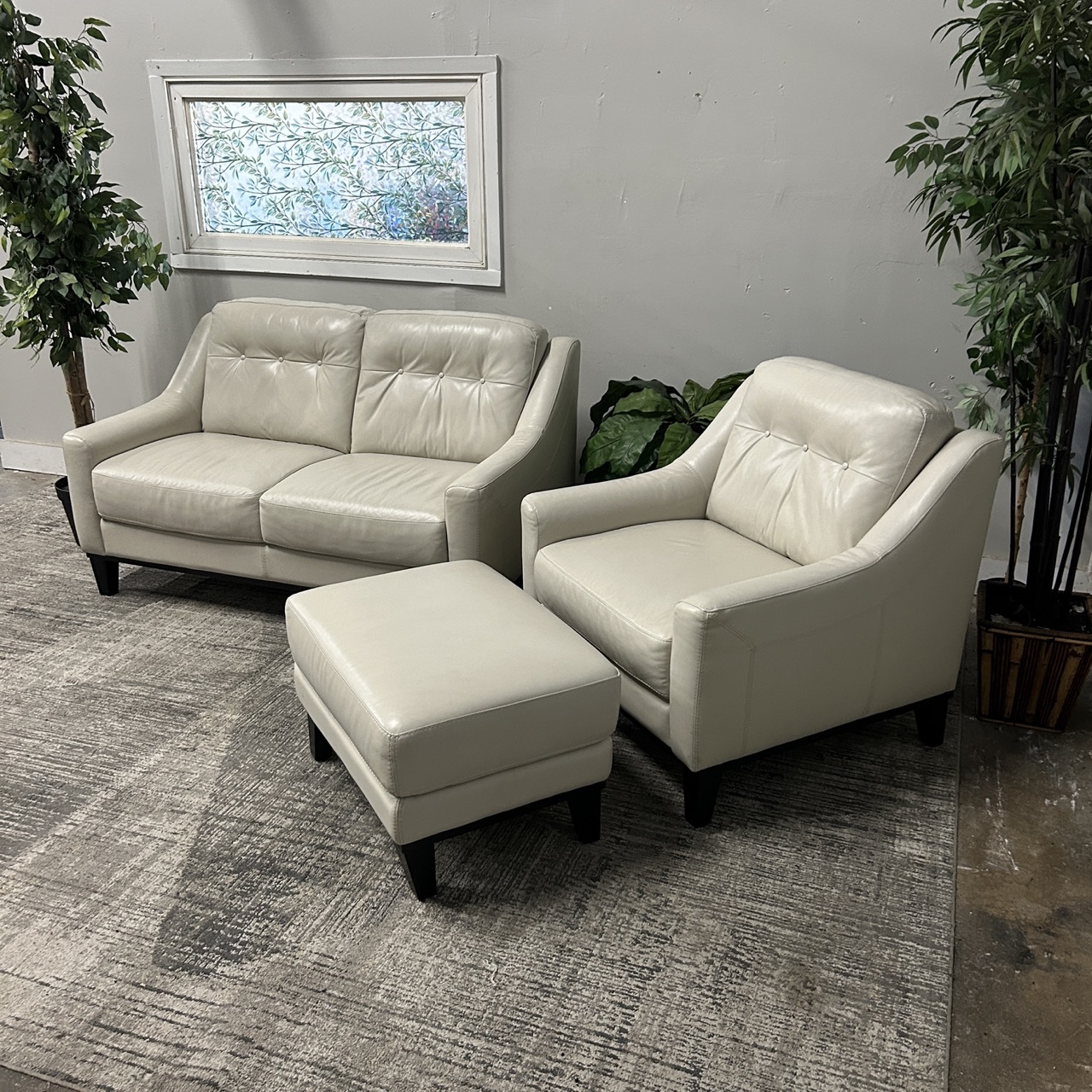 White Leather Couch Set - Image 5