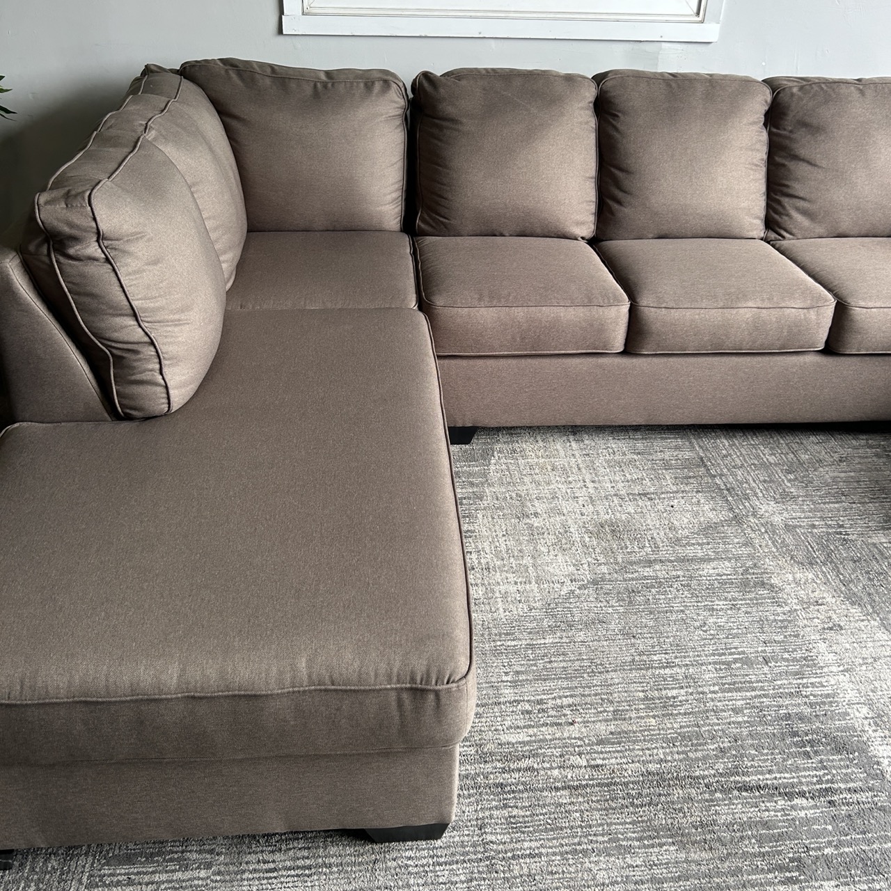Brown Sectional w Chair - Image 8