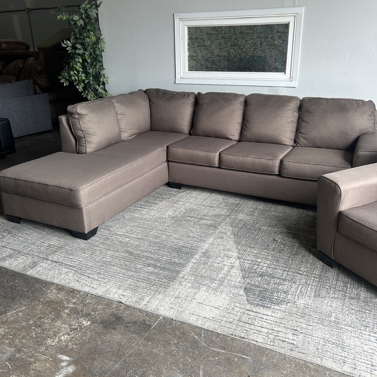 Brown Sectional w Chair - Image 5