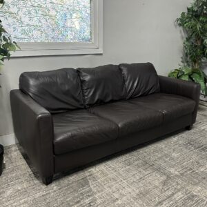 Brown Leather Three Seater