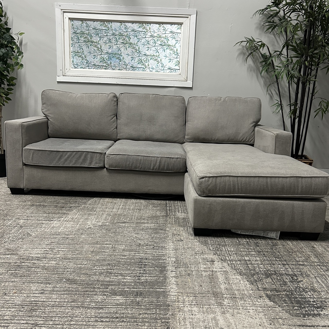 Gray Chaise Sectional Reversible - Image 3