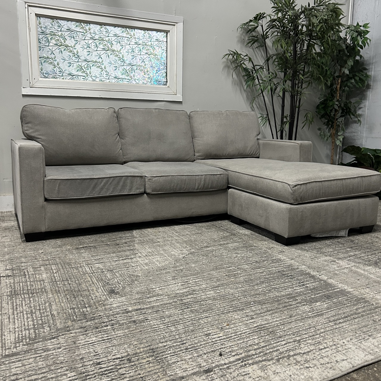 Gray Chaise Sectional Reversible