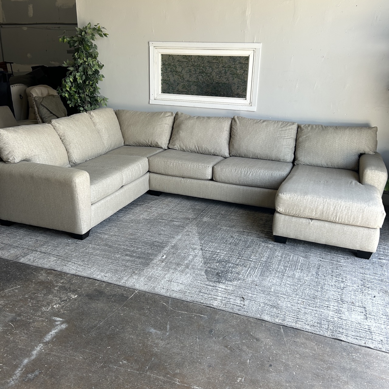 Tan U-Shape Sectional - Image 3