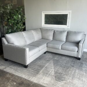 Light Gray Ashleys Sectional Studded
