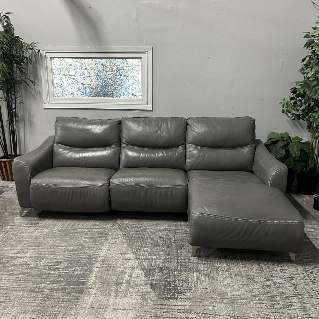 Gray Leather Recliner Chaise - Image 10