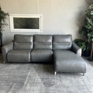 Gray Leather Recliner Chaise