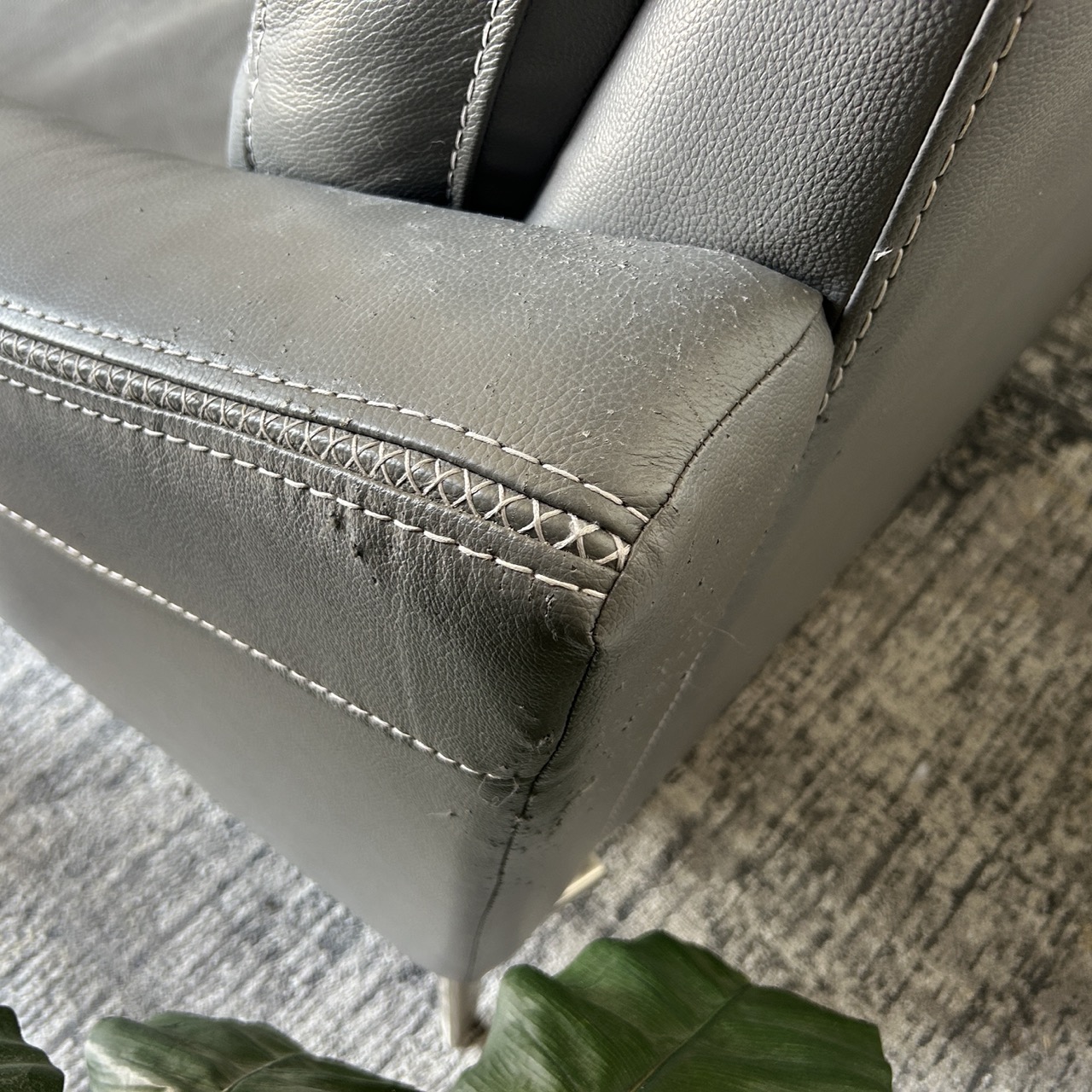 Gray Leather Recliner Chaise - Image 13