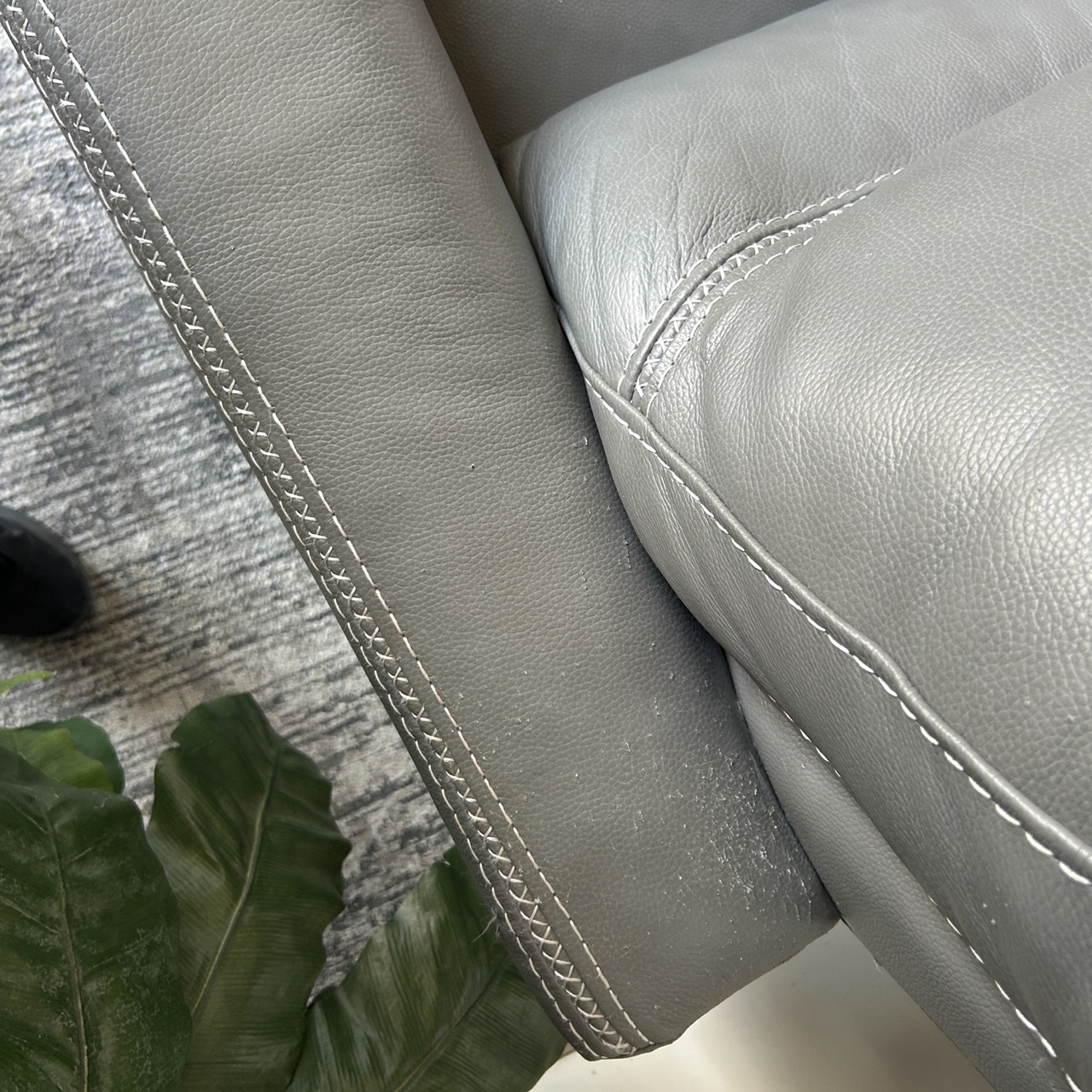 Gray Leather Recliner Chaise - Image 14