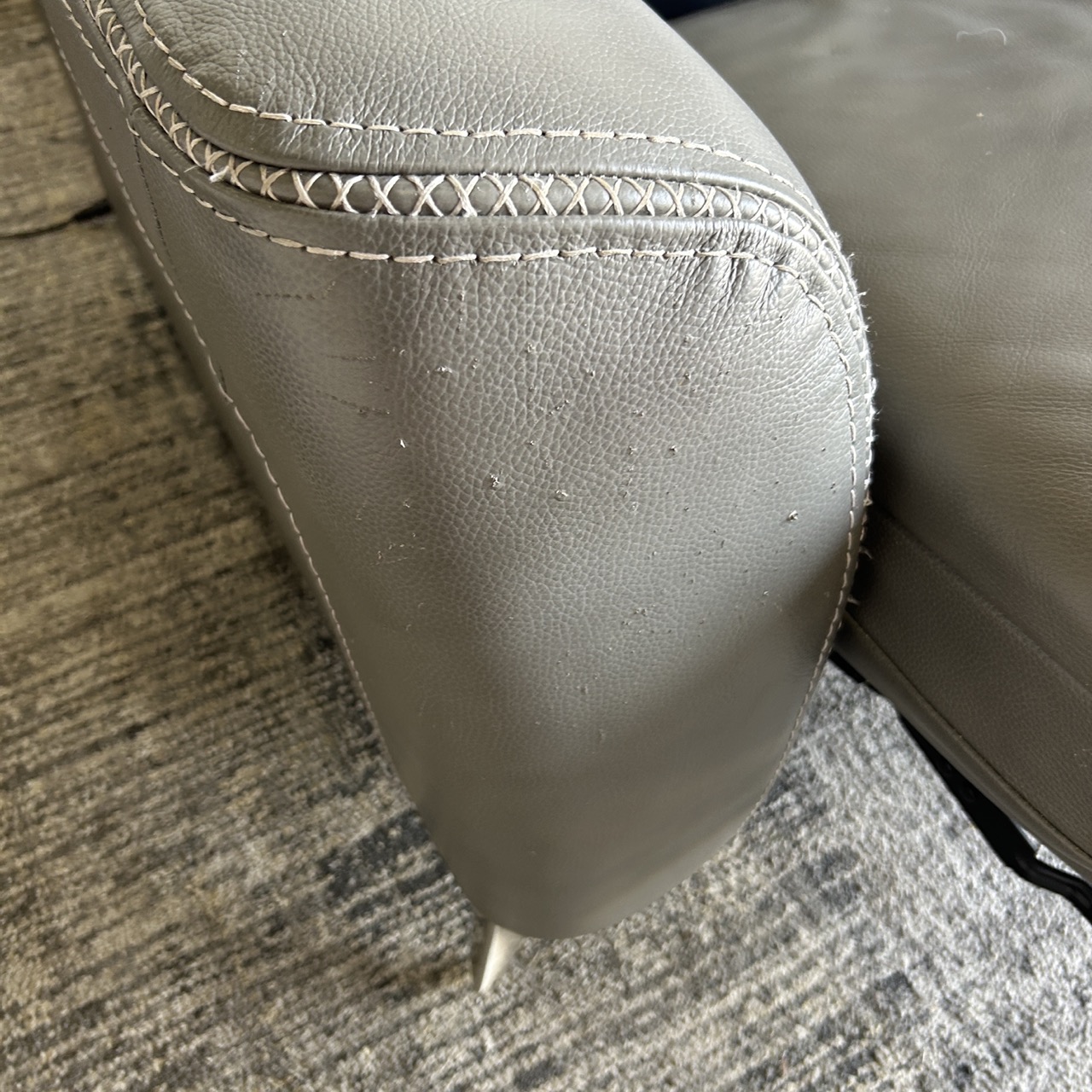 Gray Leather Recliner Chaise - Image 15
