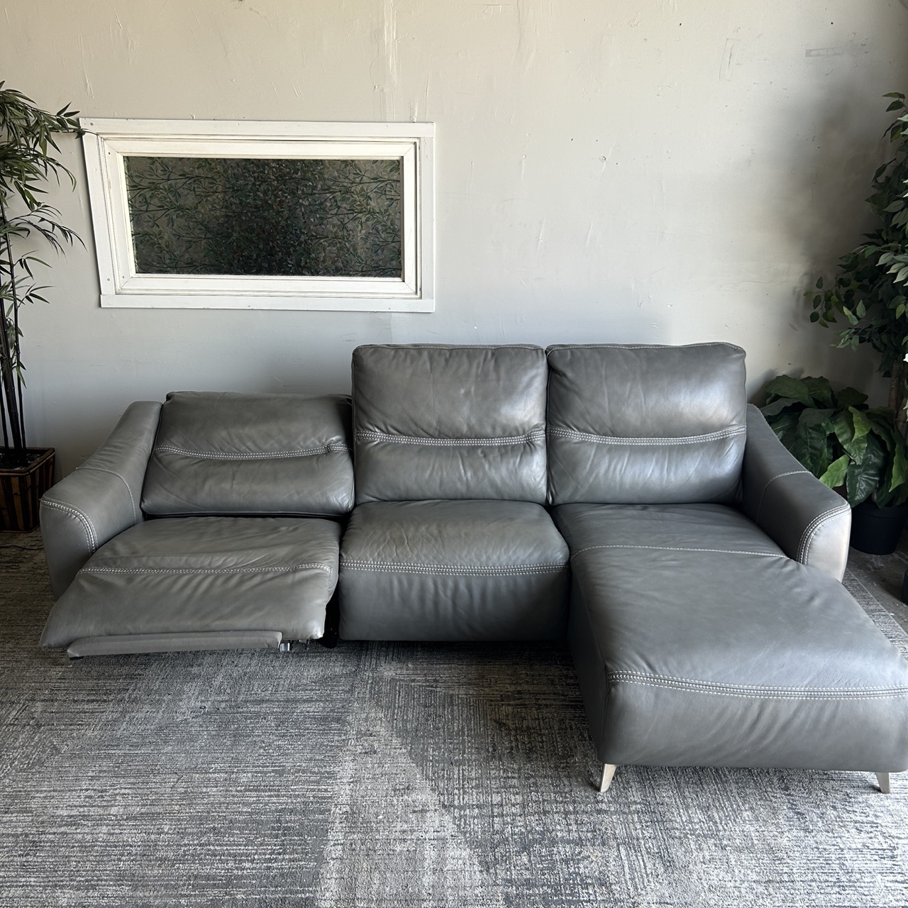 Gray Leather Recliner Chaise - Image 6