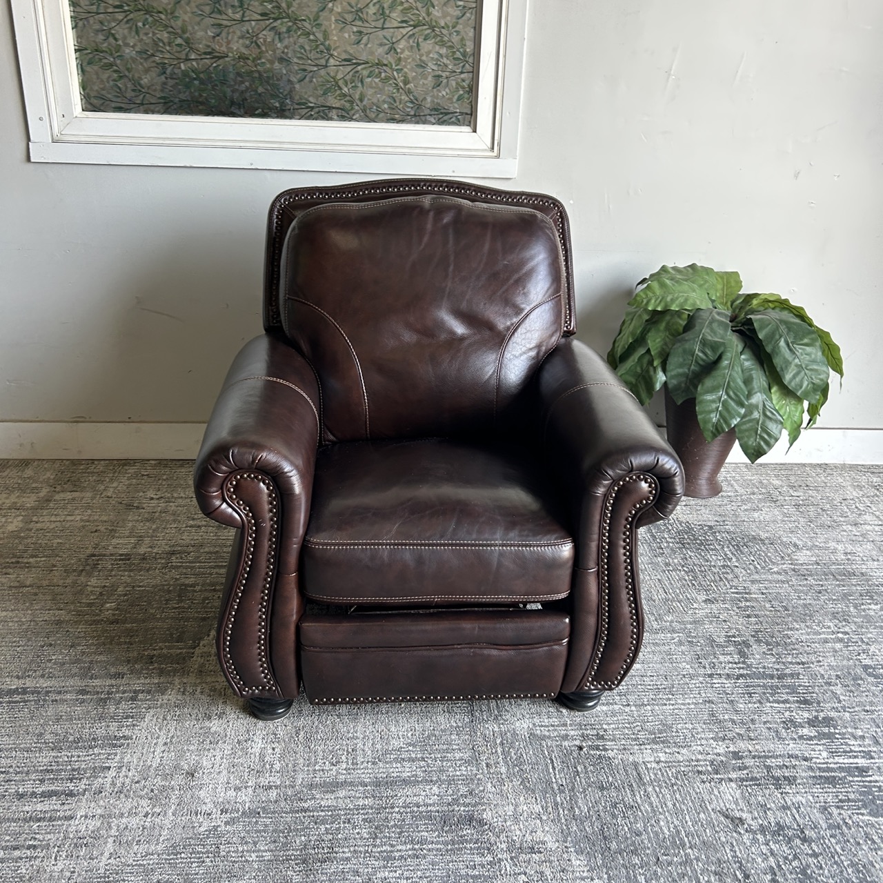Brown Leather Recliner Chair - Image 2