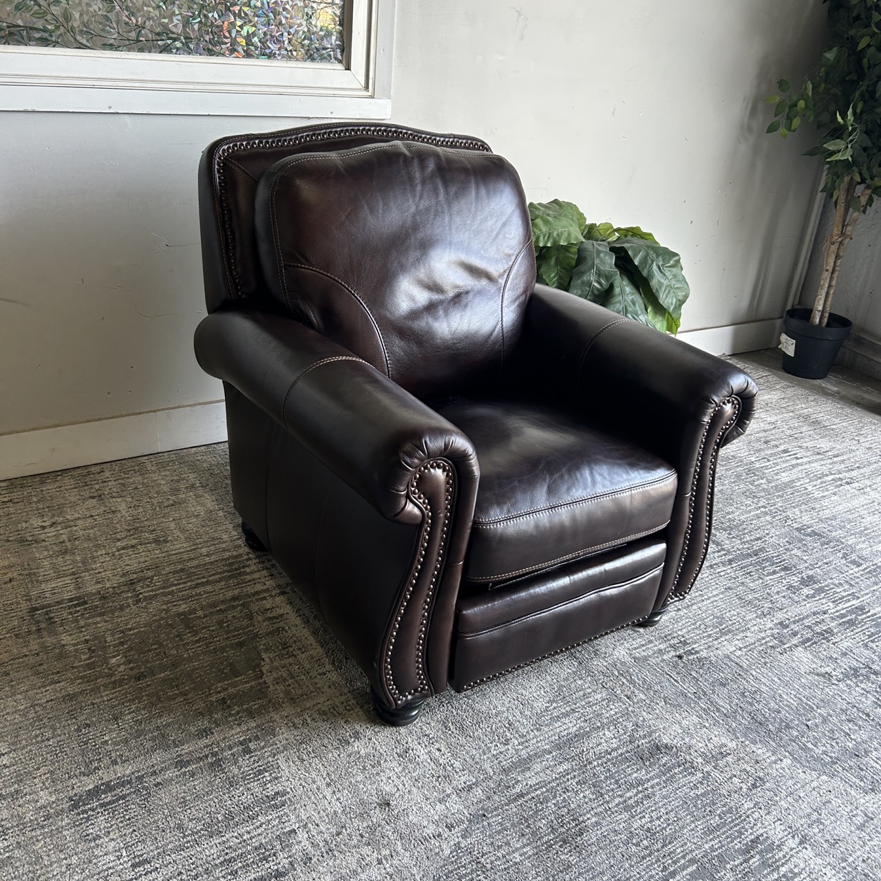Brown Leather Recliner Chair - Image 6