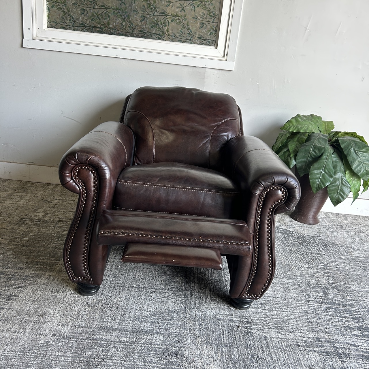 Brown Leather Recliner Chair - Image 3