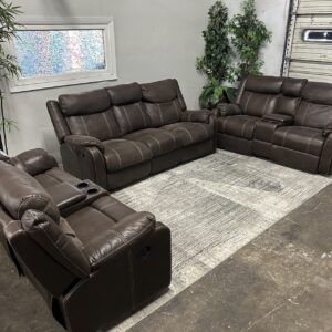 Brown Reclining Couch Set